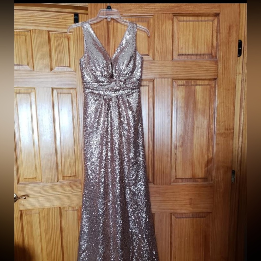 Rose gold sequin gown